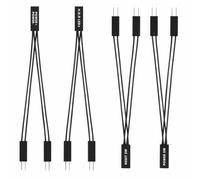 Paquete de 4 divisores de interruptor de alimentación de PC, 2 pines, 1 hembra a 2 machos, conector de panel frontal, adaptador divisor de puente para placa base de PC, reinicio de disco duro SW HDD