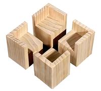 Paquete de 4 elevadores de madera para muebles de cama y mesa, elevadores de pie de elefante, silla y sofá, aumento de altura de 10 x 10 x 15 cm, duradero y estable para uso doméstico