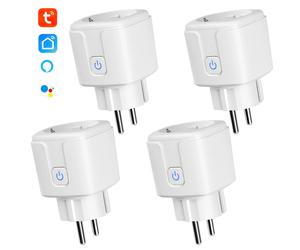 Paquete de 4 enchufes inteligentes WiFi con control por aplicación, 16A 3520W, función de temporizador, enchufe inalámbrico para automatizac
