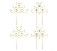 Paquete de 4 enrejados de metal apilables para plantas trepadoras, soporte de jardín de hierro inoxidable para flores en maceta, vides, rosas, diseño modular en forma de luna para uso en interiores y