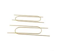 Paquete de 4 enrejados de metal para plantas en maceta, marco de soporte dorado de 13 x 4 pulgadas para jardín interior y exterior, estaca de alambre ligera para V (A)