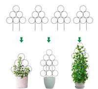 Paquete de 4 enrejados pequeños para plantas en maceta, enrejado apilable de 15.7 pulgadas para plantas trepadoras, enrejado de plantas de interior como árbol de Navidad, enrejado de metal para vid de