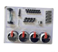 Paquete de 4 esferas de horno de repuesto para cocinas eléctricas de gas | ABS resistente al calor, se adapta a la mayoría de planchas, acabado negro mate, incluye almohadilla de limpieza