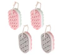 Paquete de 4 esponjas de baño, esponjas exfoliantes corporales, bolas de baño exfoliantes, herramientas de limpieza de la piel, artículos de tocador, adecuados para hombres y mujeres