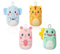 Paquete de 4 esponjas de baño para niños y bebés, esponja de lufa de baño, suave y absorbente, exfoliante corporal para ducha, lindas esponjas de malla de dibujos animados para ducha, lavado