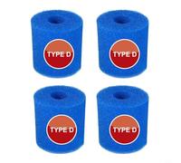Paquete de 4 esponjas de filtro de espuma de repuesto para accesorios de piscina Intex, filtro de espuma reutilizable para modelos Intex tipo I/II/VI/D (4 unidades D)