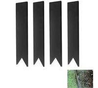 Paquete de 4 estacas de acero para bordes de jardín con clips de conector de metal para bordes de bobina de borde de jardín de 6, 8 y 14 pulgadas, resistente al óxido (16.2 pulgadas)