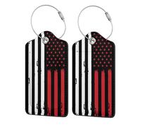 Paquete de 4 etiquetas de equipaje de cuero con la bandera a rayas de Indonesia y Estados Unidos, estilo vintage, para maletas, con etiqueta de identificación, cubierta de privacidad, tarjeta de dire