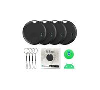Paquete de 4 etiquetas ZLCAir compatible con iOS y Android: funciona con Buscar mi iPhone y Google Find Hub, localizador de llaves, cartera y maleta