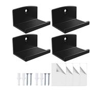 Paquete de 4 expositores para discos - Soporte de pared invisible de acrílico para discos 1LP y 2LP | Se puede instalar con o sin taladrar. Para álbumes de vinilo, colecciones de y álbumes de fotos