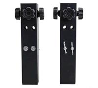 Paquete de 4 extensores de patas de mesa de acero galvanizado negro, altura ajustable de 3.5 a 5.5 pulgadas para mesas plegables, adaptadores de patas rectas redondas cuadradas resistentes con