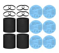Paquete de 4 filtros de manga de espuma 90585 y 6 filtros de disco seco 90107 y 8 bandas de retención para aspiradora Shop Vac Wet/Dry para Vacmaster para Genie Shop 5 galones y superiores. Piezas