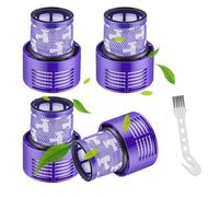 Paquete de 4 filtros HEPA con cepillo de limpieza para Dyson V10 SV12, Accesorios de Repuesto Filtro para Dyson V10 Serie Aspiradora, Cyclone, Animal, Absolute, Reemplazo para # DY-969082-01