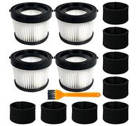 Paquete de 4 filtros HEPA DCV5011H compatibles con aspiradora de mano inalámbrica DEWALT DCV501HB, con 8 filtros de manga de espuma y 1 cepillo