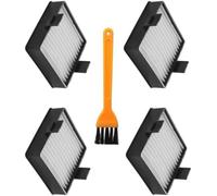Paquete de 4 filtros y cepillo de repuesto para aspiradora de mano Ryobi P712 P713 P714K | Compatible con A32VC04, sustituye a 019484001007 y 533907001 | Lavable y reutilizable