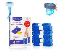 Paquete de 4 forros de recambio de pañales de alta calidad de 7,5 m, bolsas de recambio para pañales compatibles con Tommee Tippee Twist & Click Refill Sangenic Tec- Forro para cubo de pañales para