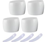 Paquete de 4, frascos de cosméticos de plástico Blanco vacío de 50 ml, Recipiente con Tapa, contenedor de Almacenamiento de loción, Crema Facial, Botella de Viaje + 4 espátulas(Bianco)
