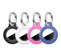 Paquete de 4: Funda para Airtag de MOLOSLEEVE con Llavero, Llavero antiarañazos para Airtags de Apple, Accesorios para GPS y localizador de artículos, Multicolor