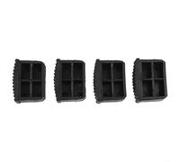 Paquete de 4 fundas antideslizantes de goma para escaleras de 60 x 22 mm, almohadillas antideslizantes para escaleras telescópicas de ingeniería, protección del suelo, color negro