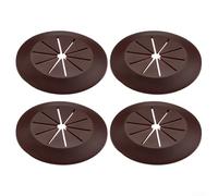 Paquete de 4 fundas para agujeros de alambre de escritorio para gestión de cables, decoración de agujeros de gabinete de PVC para aberturas de hasta 40 mm, color blanco (café)