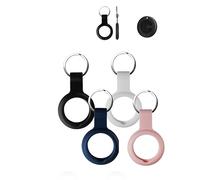 Paquete de 4 fundas para MiLi MiTag Smart Tag, duradera, ecológica, a prueba de golpes, fácil de quitar y diseño antipérdida, color negro, blanco, azul y rosa