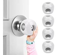 Paquete de 4 fundas para pomos de puerta de seguridad para bebés, protector de manija de puerta a prueba de niños, ajuste universal, fácil agarre, diseño con cerradura, operación con una sola mano