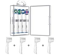 Paquete de 4 fundas protectoras higiénicas + 1 estuche de almacenamiento para cabezales de cepillo de dientes eléctrico Oral B