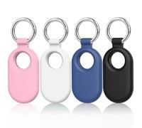 Paquete de 4 fundas protectoras para Galaxy SmartTag 2, funda protectora de silicona para Galaxy SmartTag 2023, funda antiarañazos para Samsung Smart Tag 2 con llavero, compatible con llaves,