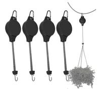 Paquete de 4 ganchos ajustables con polea para colgar macetas y flores
