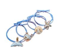 Paquete de 4 gomas elásticas para el pelo en forma de ballena para niños y mujeres, accesorios para el cabello de tela suave, bandas elásticas para el cabello para D