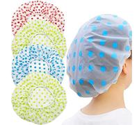 Paquete de 4 gorros de ducha para mujer, gorros de ducha impermeables, reutilizables, gorros de baño elásticos para el cabello para mujer, spa y salón