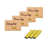 Paquete de 4 grapas de oro amarillo para grapadora, juego de grapas estándar 26/6, recambios de grapadora sin atascos, grapas de 1/4 pulgadas para suministros de oficina en casa, 1000 grapas por paquete, 4000 piezas en total