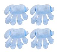 Paquete de 4 guantes versátiles de aseo para mascotas, guantes novedosos con forma de palma de cinco dedos, cepillo de masaje para una fácil depilación en el hogar, guantes de aseo de mascotas