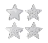 Paquete de 4 hermosos soportes de proyección de estrellas, juego de moldes de silicona para manualidades con textura de silicona para todas las edades