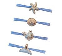 Paquete De 4 Lazos Para Cabello En Forma Ballena Bandas Elásticas Niños Mujeres Accesorios Tela Suave Diademas Uso Diario Bandas Cabello Mujeres