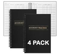 Paquete de 4 libros de contabilidad de gastos, libro de finanzas para seguimiento del presupuesto del hogar, contabilidad de negocios, cuaderno de presupuesto para el hogar, planificador de finanzas,