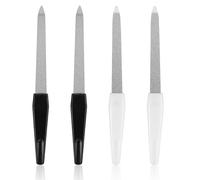 Paquete de 4 limas de uñas de metal, limas de uñas profesionales con mango antideslizante para uñas naturales, grano de zafiro de doble cara para dar forma a las uñas de gel y acrílicas, accesorios de