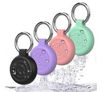 Paquete de 4 llaveros para Airtag de Apple, IPX8 impermeable, totalmente a prueba de golpes, antiarañazos, para llaves, niños, bolsos, equipajes, collares de mascotas