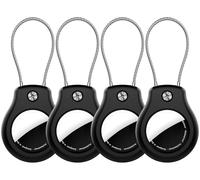 Paquete de 4 llaveros para Apple Airtag, Funda Impermeable con Cierre de Alambre, Ultra Segura para Equipaje, Llavero, Etiqueta de Equipaje y Mochila.