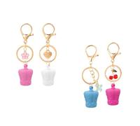 Paquete de 4 llaveros universales para bálsamo labial, reutilizables, con clip, para viajes, gimnasio y uso diario esencial, tapas de bálsamo labial