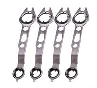 Paquete de 4 llaves especiales, llave de 4 garras para tuerca de brida de amoladora angular, herramienta manual de acero con mango ergonómico para un desmontaje rápido