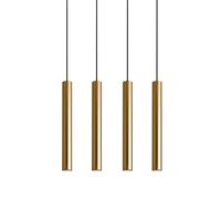 Paquete de 4 luces colgantes LED modernas, minilámparas colgantes de tubo largo, lámpara minimalista de aluminio para isla de cocina, cable ajustable, 7 W, 3500 K, lámpara colgante para comedor, dor