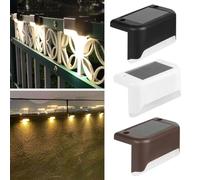 Paquete de 4 luces solares para exteriores, luces solares LED para cubierta, luces LED solares impermeables para escalones, luces solares para escaleras al aire libre, escalones, vallas, patio, camino