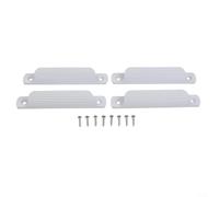 Paquete de 4 manijas de puerta corredera de aluminio para armario, ventana, balcón, puertas de gabinete, funcionamiento suave, agarre cómodo, negro (blanco)