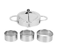Paquete de 4 máquinas para hacer bolas de masa de acero inoxidable |Herramienta de prensa de cocina