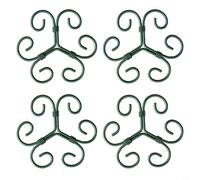 Paquete de 4 marcos de soporte de plantas de acero inoxidable diseñados para plantas Monstera con cinta de encuadernación verde para una guía segura del tallo