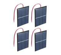 Paquete de 4 mini paneles solares policristalinos de 0,65 W y 1,5 V con cables, células solares pequeñas compactas de 60 x 80 mm para proyectos al aire libre y aplicaciones de energía solar