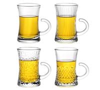 Paquete de 4 mini tazas de cerveza de 3.3 onzas con asa, ideal para cerveza, vodka, tequila, gran regalo de cumpleaños para padre, marido y amigos, vasos pequeños para degustación