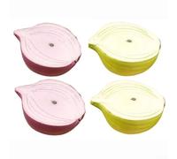 Paquete de 4 mitades artificiales de cebolla para exhibición realista de alimentos en restaurantes, cafeterías y decoración de cocina del hogar y proyectos de comercialización visual (mezcla)