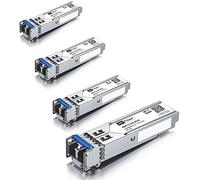 Paquete de 4 módulos SFP LC de modo único de 1,25 G, transceptor de fibra 1000Base-LX/LH para Ubiquit UniFi UF-SM-1G, TP-Link TL-SM311LS, Fortinet, Mikrotik, Netgear, Intel, D-Link y más (SMF, 1310